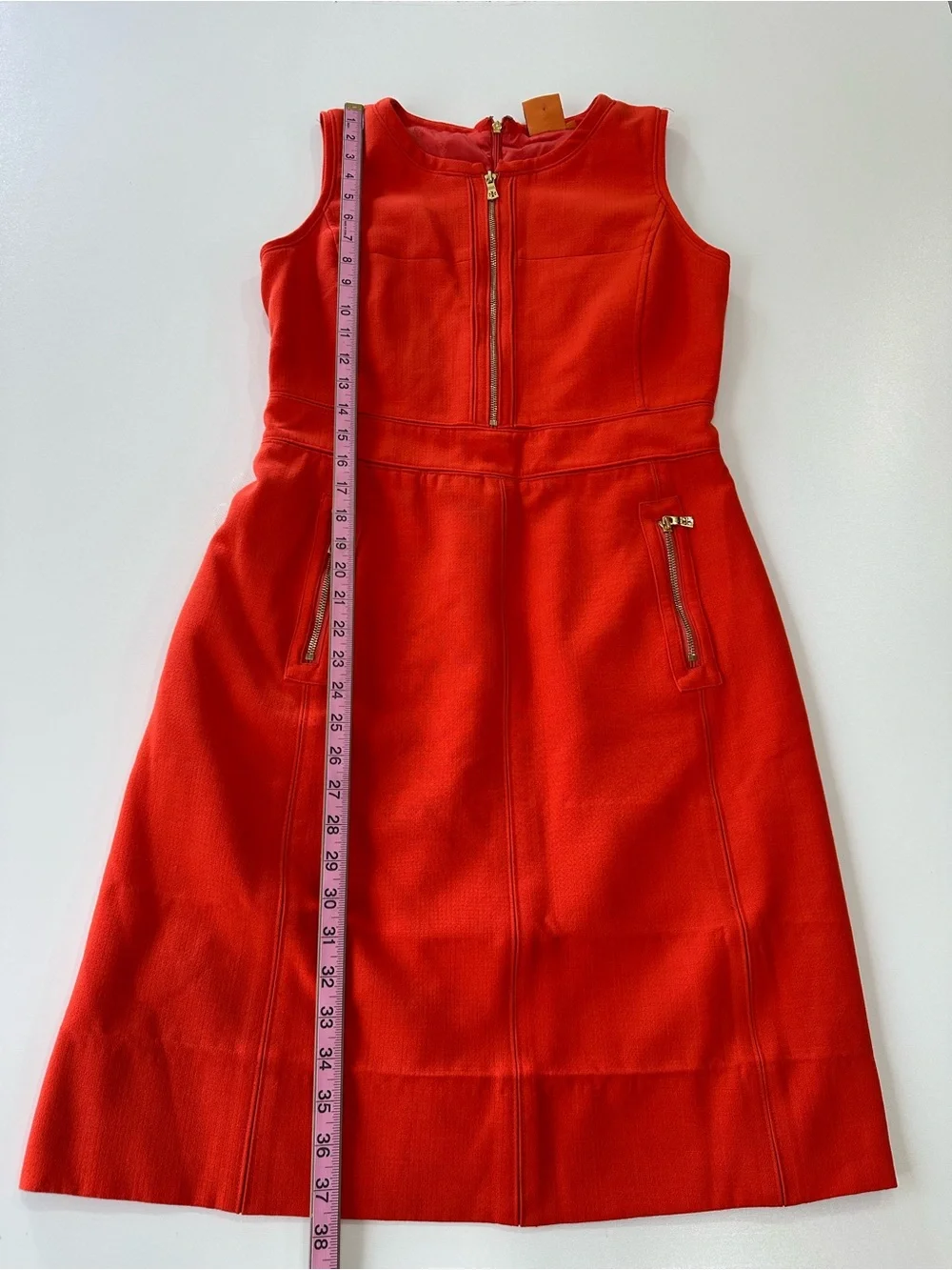 TORY BURCH  Mariel Sleeveless Marmalade Color  Dress Size 10 Wool Blend
